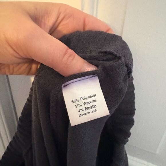 Lisa Bayne Barrel Leg Pants Charcoal Gray Elastic Waist - M - Picture 3 of 7